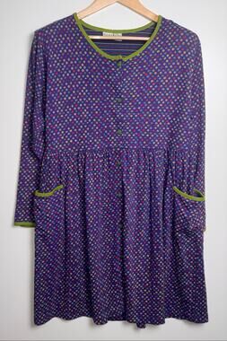 Vintage 90s Macy Kids XXXL Purple Floral Button Front Dress